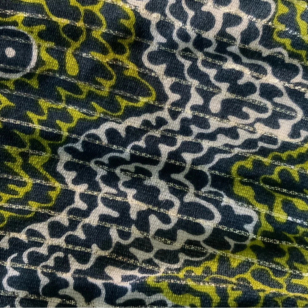 Trina Turk Pasadena Metallic Jacquard Shift Dress Green Blue Geometric Size 4 - Picture 6 of 6